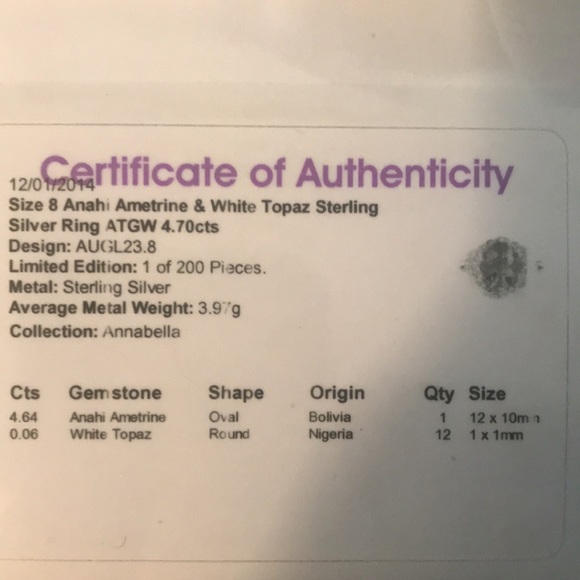 Ametrine/White Topaz Ring Anahi Size 8 Annabelle Coll Limited Edit… - Picture 5 of 12